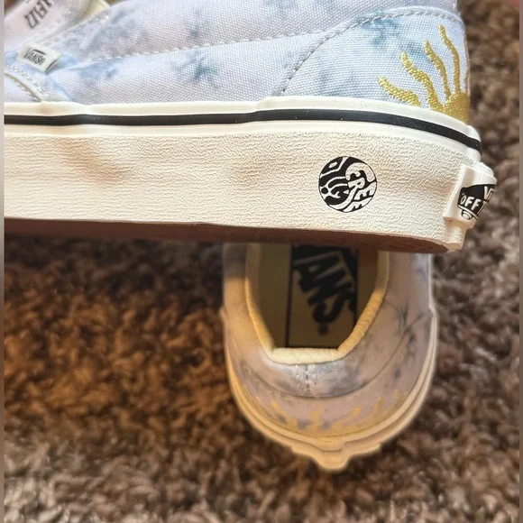 VANS X Parks Project Blue Tie Dye Classic Slip-On Unisex Shoes - Picture 4 of 5